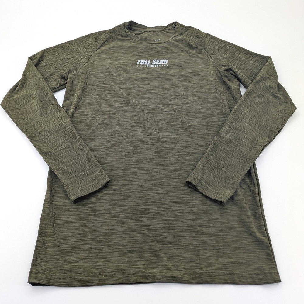 Full Send Fitness Performance Long Sleeve Shirt Size L‎ Green Athletic Running